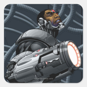 Cyborg & Weapon Bust Square Sticker