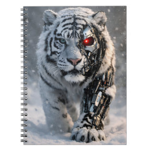 Cyborg white tiger notebook