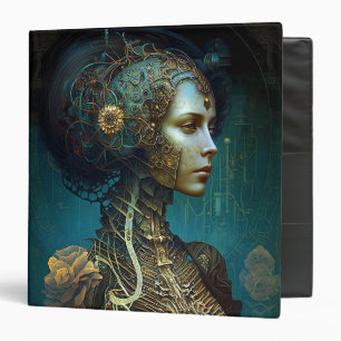 Cyborg Woman Fantasy Sci-Fi Art 3 Ring Binder