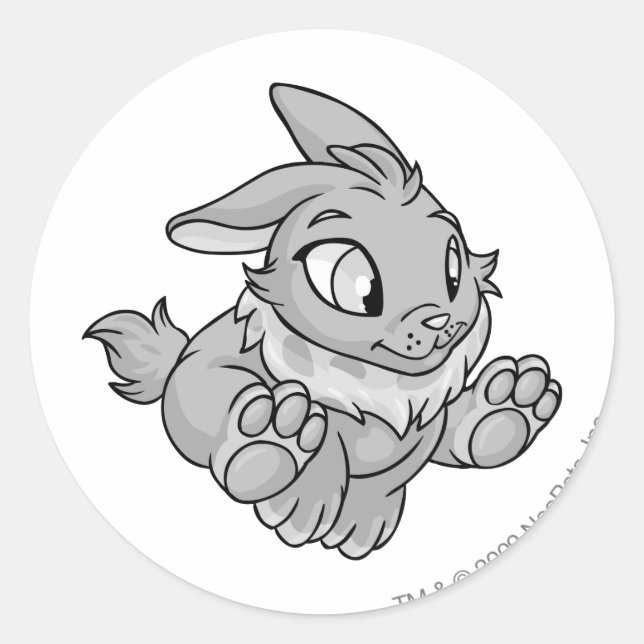 Cybunny Silver Classic Round Sticker (Front)
