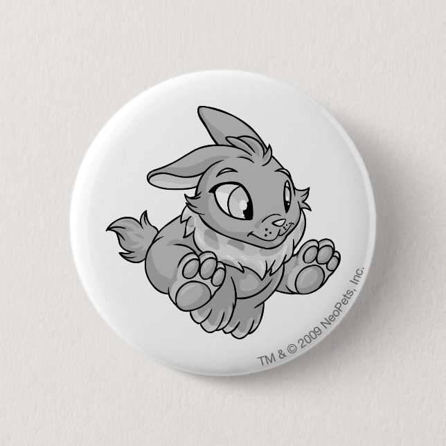 Cybunny Silver Pinback Button (Front)