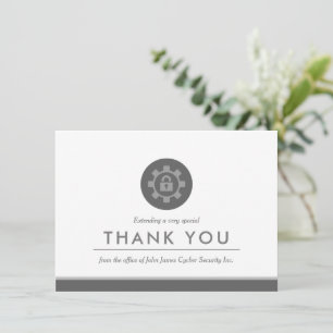 Cycber + Network Security Minimal Flat Thank You Card