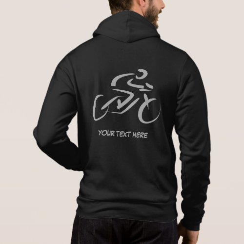 Cyciing Bicycle Race Personalized Custom Black Hoodie