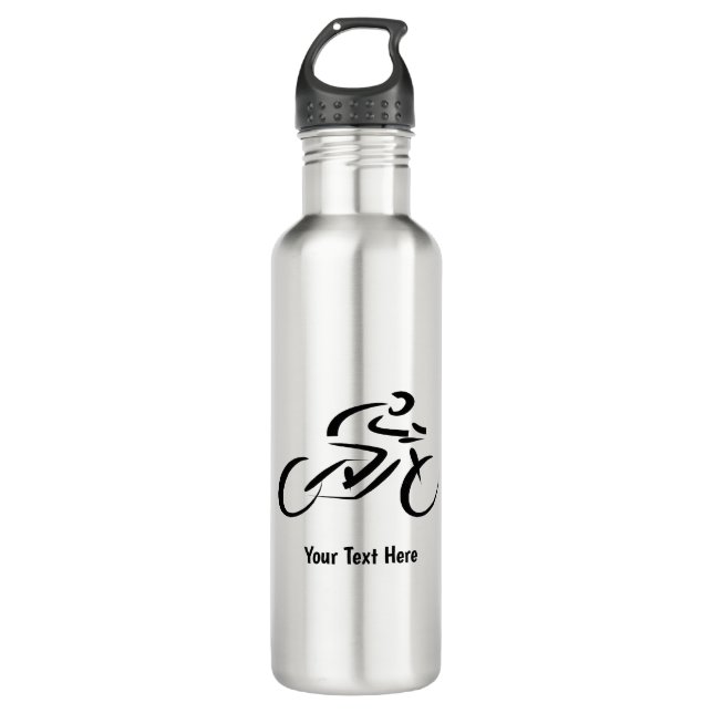 Cyciing Bicycle Race Personalized Custom Stainless Steel Water Bottle (Front)