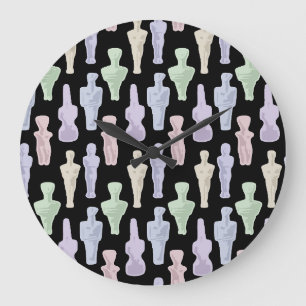 Cycladic Figurines Large Clock