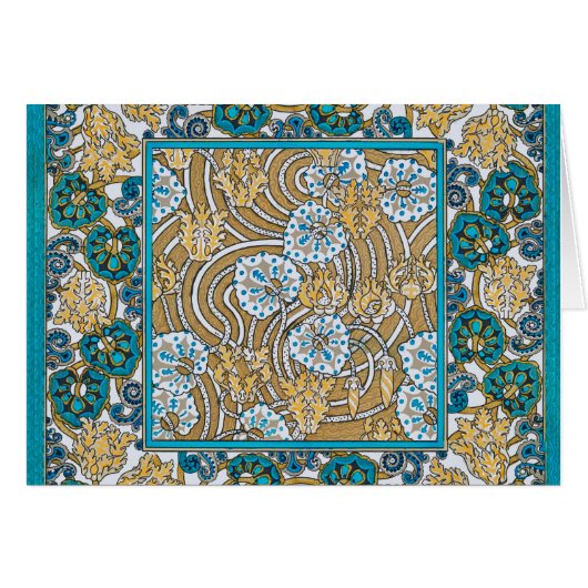 cyclamen blue art nouveau flower botanical (Front Horizontal)