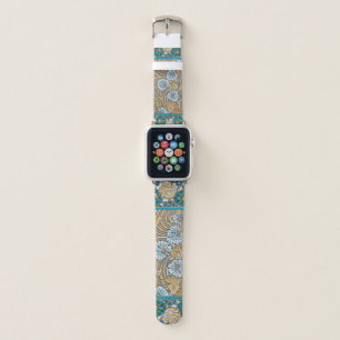 cyclamen blue art nouveau flower botanical apple watch band
