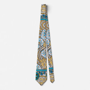 cyclamen blue art nouveau flower botanical neck tie