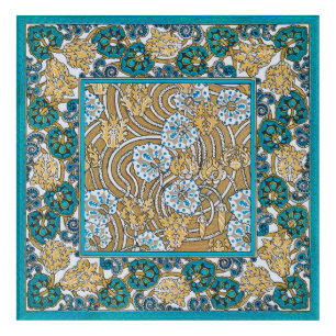 cyclamen blue art nouveau flower wallpaper