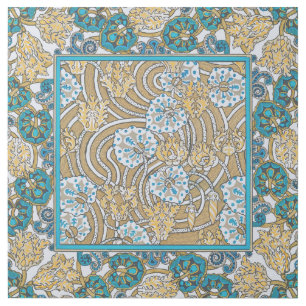 cyclamen blue art nouveau flower wallpaper