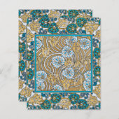 cyclamen blue art nouveau flower wallpaper (Front/Back)