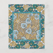 cyclamen blue art nouveau flower wallpaper (Back)