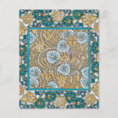 cyclamen blue art nouveau flower wallpaper (Front)