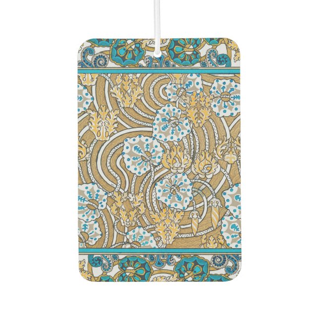 cyclamen blue art nouveau flower wallpaper  air freshener (Front)