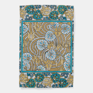 cyclamen blue art nouveau flower wallpaper garden flag