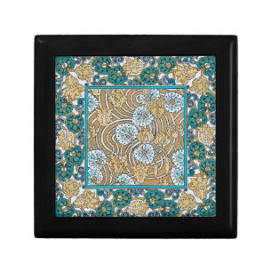 cyclamen blue art nouveau flower wallpaper gift box