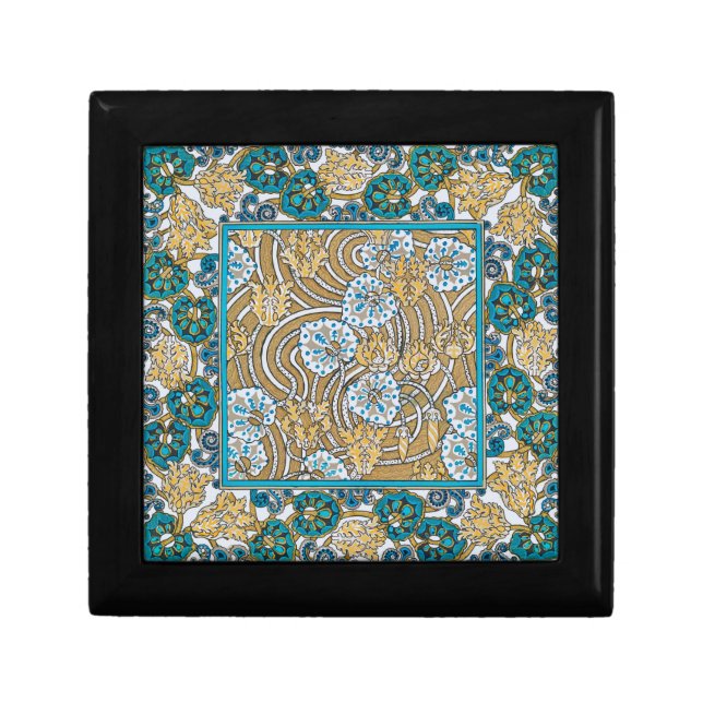 cyclamen blue art nouveau flower wallpaper  gift box (Front)