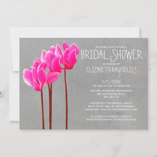 Cyclamen Bridal Shower Invitations