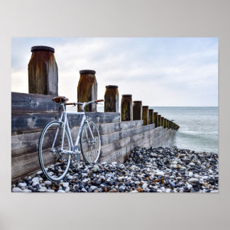 Cycle at beach poster