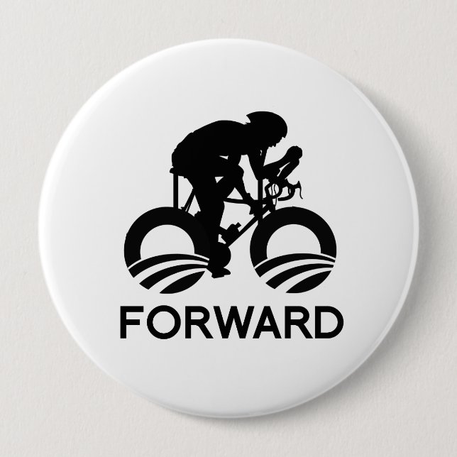 CYCLE FORWARD WITH OBAMA - -.png Pinback Button (Front)