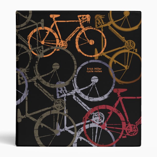 Cycle Notes Cool Bicycles 3 Ring Binder (Front)