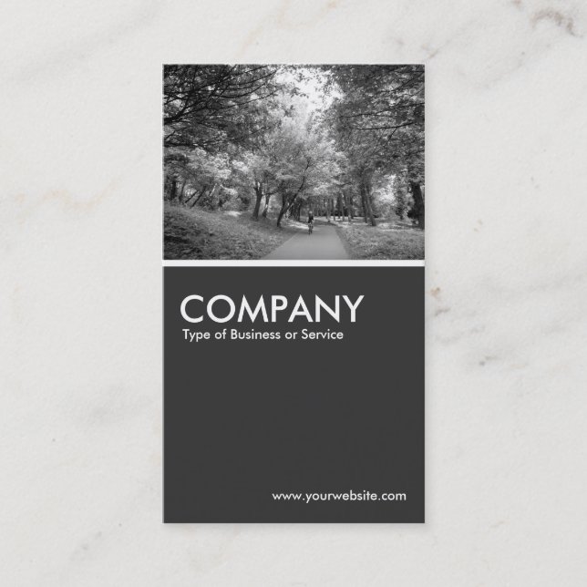 Cycle Path B&W - 80pc Gray Business Card (Front)