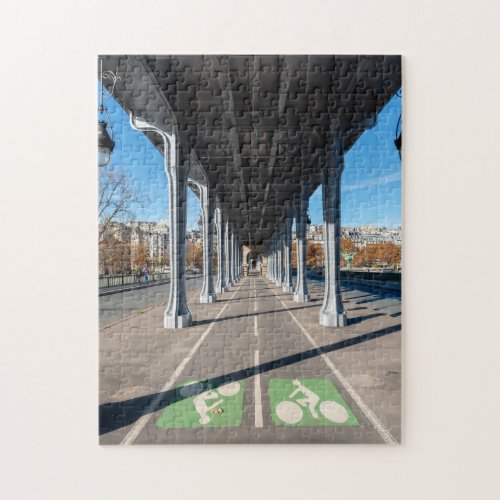 Cycle Path on the pont Bir_Hakeim _ Paris France Jigsaw Puzzle