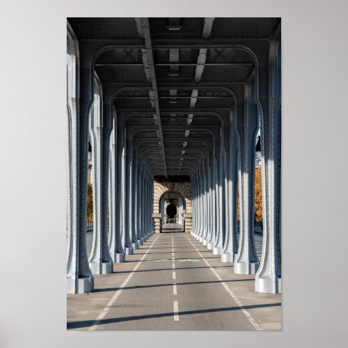 Cycle Path on the pont Bir_Hakeim _ Paris France Poster