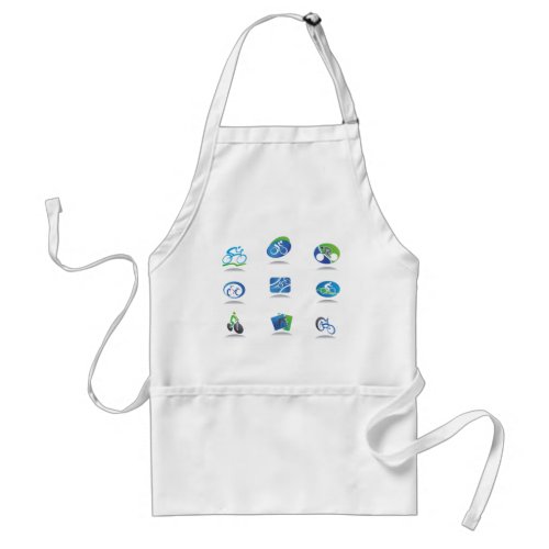 Cycle Racing Icons Adult Apron