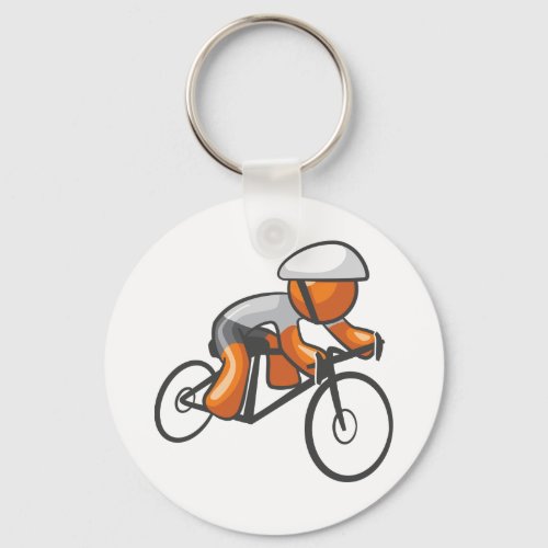 Cycle Racing Orange Racer Keychain