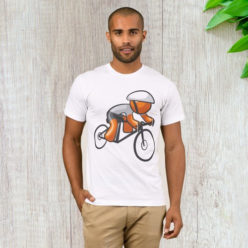 Cycle Racing Orange Racer Mens T_Shirt