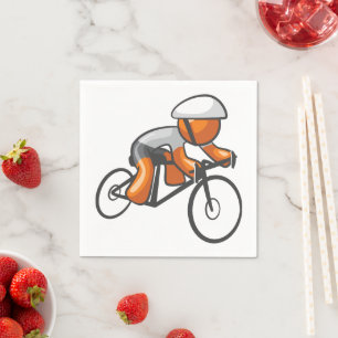 Cycle Racing Orange Racer Paper Napkins