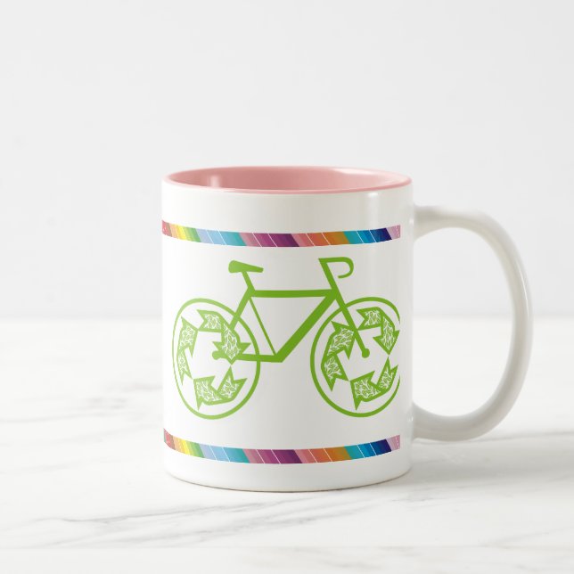 Cycle Recycle Two-Tone Coffee Mug (Right)