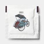 Cycle rickshaw cartoon illustration  hand sanitizer packet