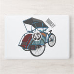 Cycle rickshaw cartoon illustration HP laptop skin