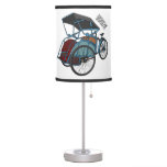 Cycle rickshaw cartoon illustration table lamp