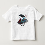 Cycle rickshaw cartoon illustration toddler t-shirt