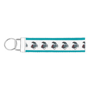 Cycle rickshaw cartoon illustration wrist keychain