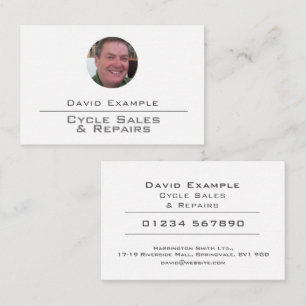 Cycle Sales & Repairs with Photo of Holder Business Card