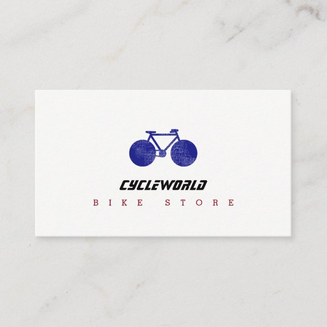 Cycle store business card with bicycle (Front)
