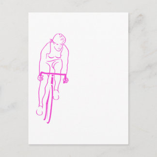 Cycle Woman pink Postcard