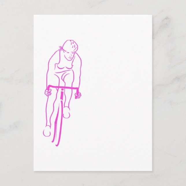 Cycle Woman pink Postcard (Front)