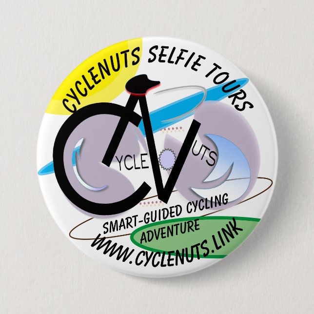 CycleNuts Selfie Tours - Smart-guided Adventure Button (Front)