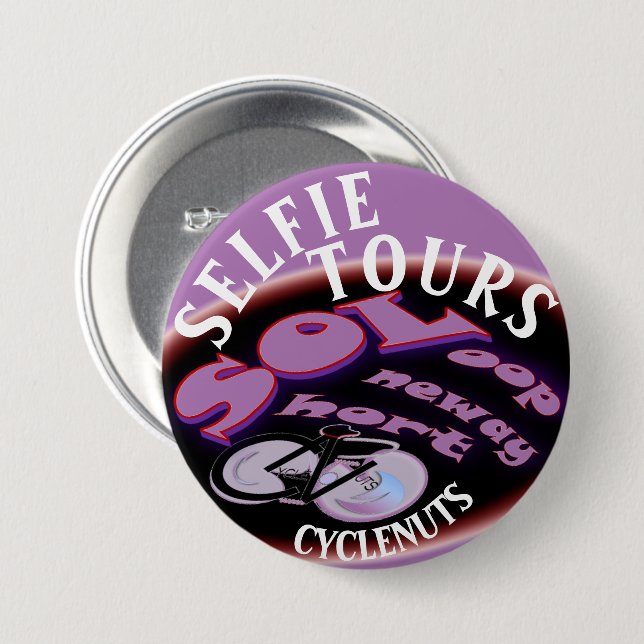 CycleNuts SOL Selfie Tours Button (Front & Back)