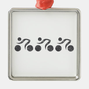 Cyclers in Grey Metal Ornament