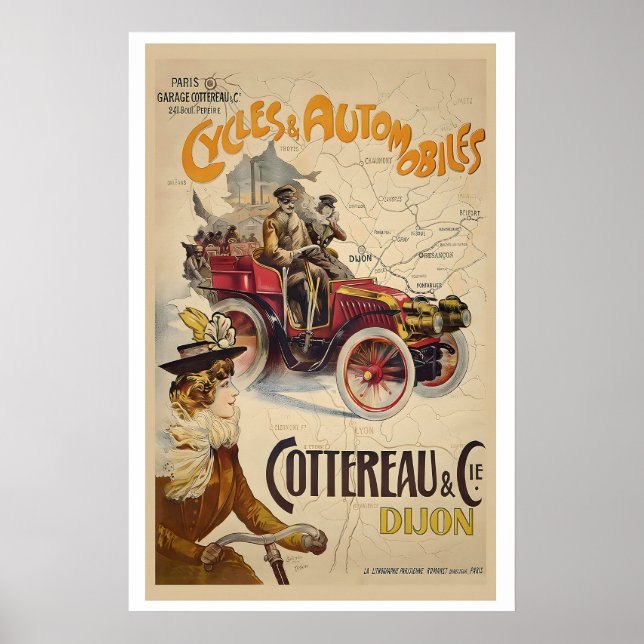 Cycles and Automobiles Cottereau et Cie, Dijon Poster (Front)