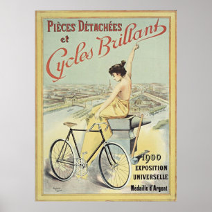 Cycles Briliant Vintage French Bike Poster