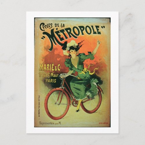 Cycles de La Metropole Marie  Co colour lith Postcard