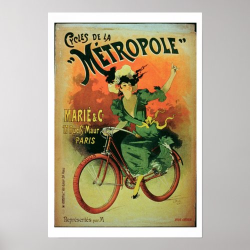 Cycles de La Metropole Marie  Co colour lith Poster