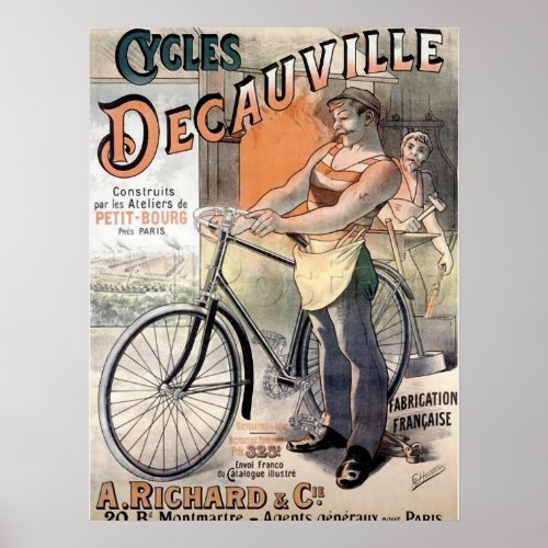 Cycles Deauville Vintage French Cycle Poster